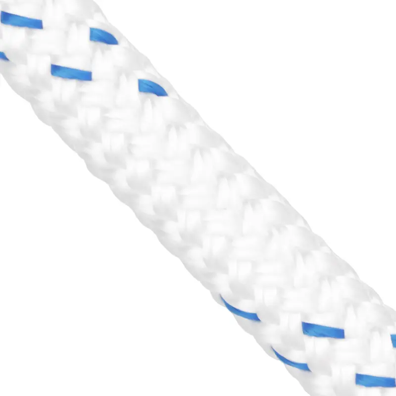 1-Inch White-and-Blue Double-Braid Rope
