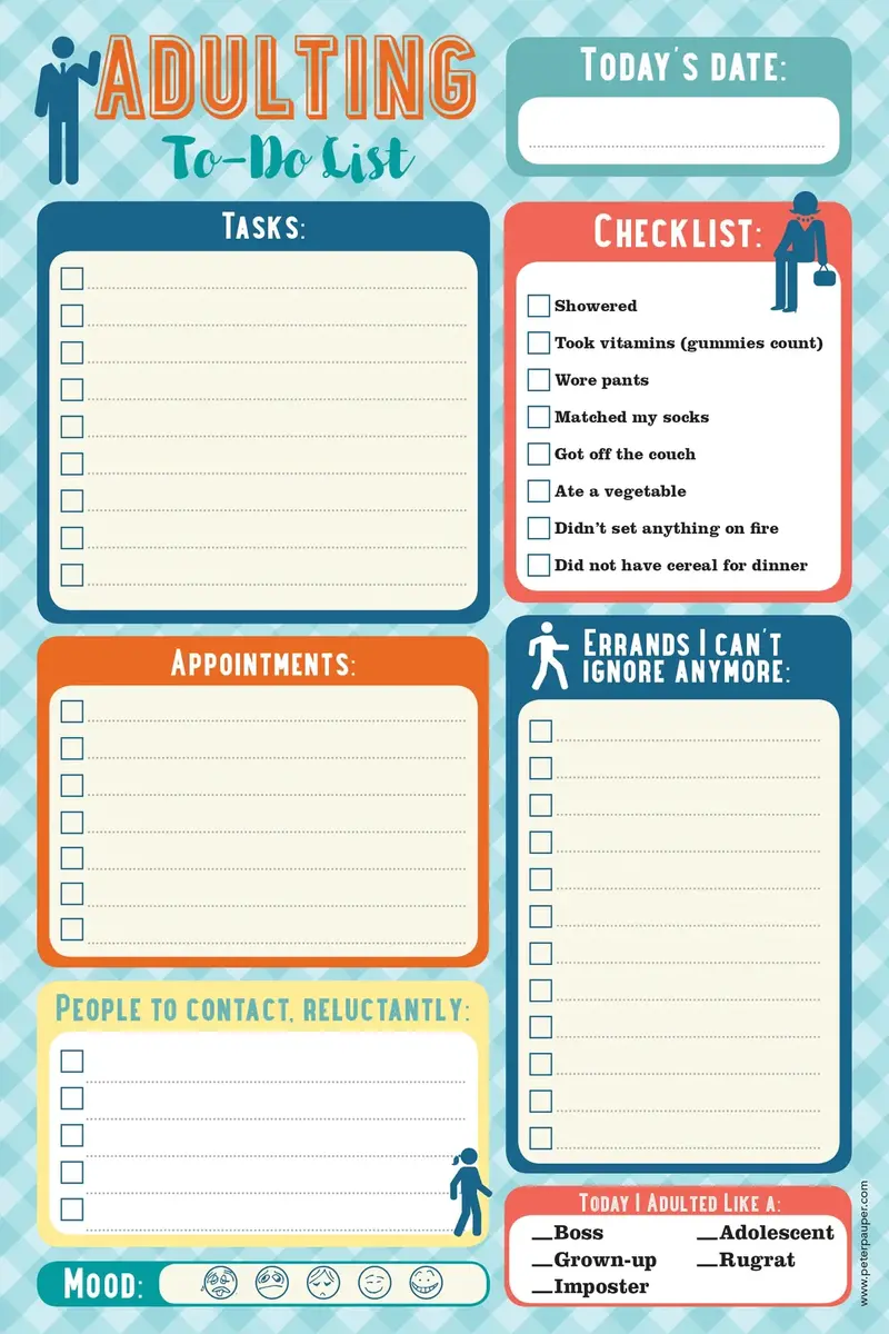 Adulting To-Do List Notepad