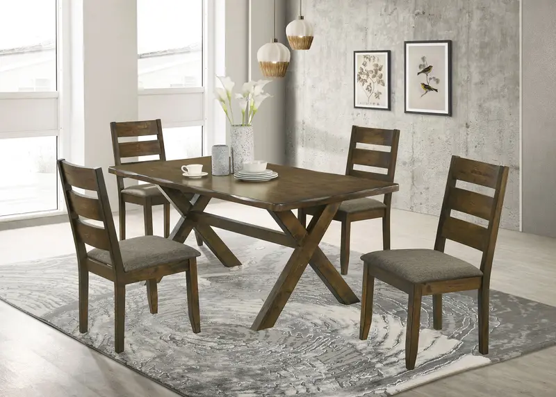 Alston Knotty Nutmeg 5-Piece Rectangular Dining Set