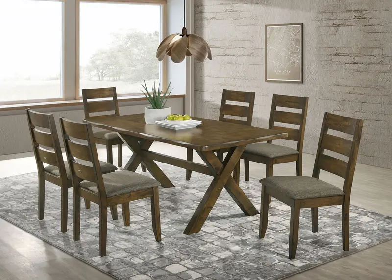 Alston Knotty Nutmeg 7-Piece Rectangular Dining Set