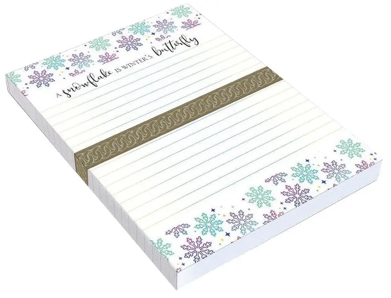 Butterfly-Inspired Notes Pad – Elegant Winter Motif
