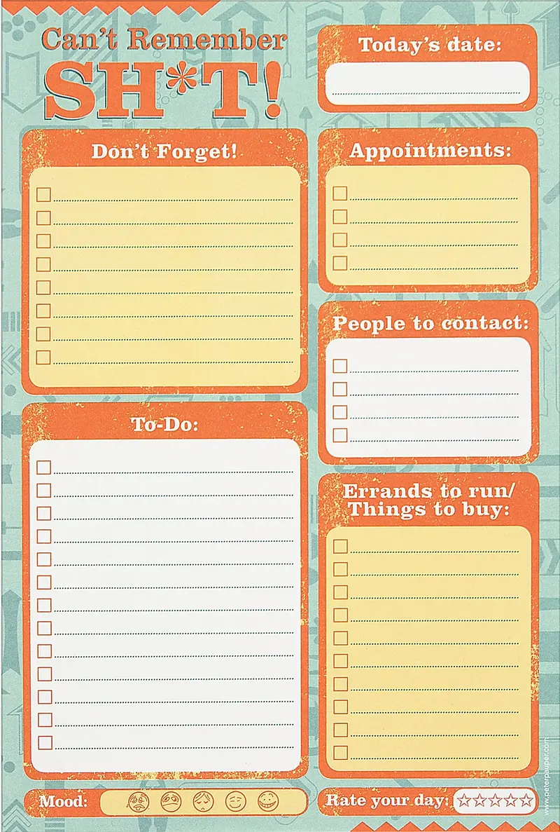 Can’t Remember SH*T! — Funny Reminder Pad