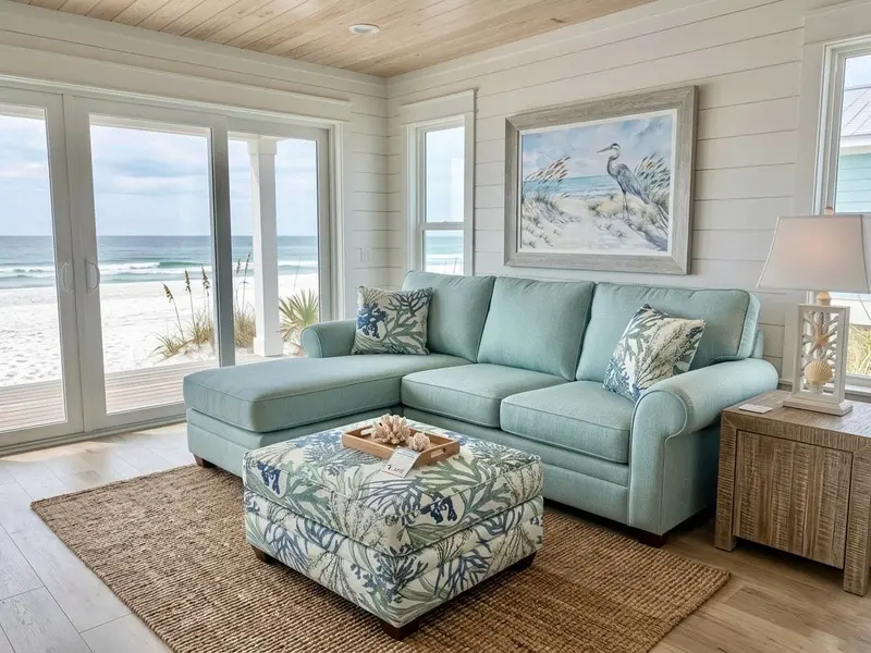 Custom Rolled-Arm Sofa with Movable Reversible Chaise