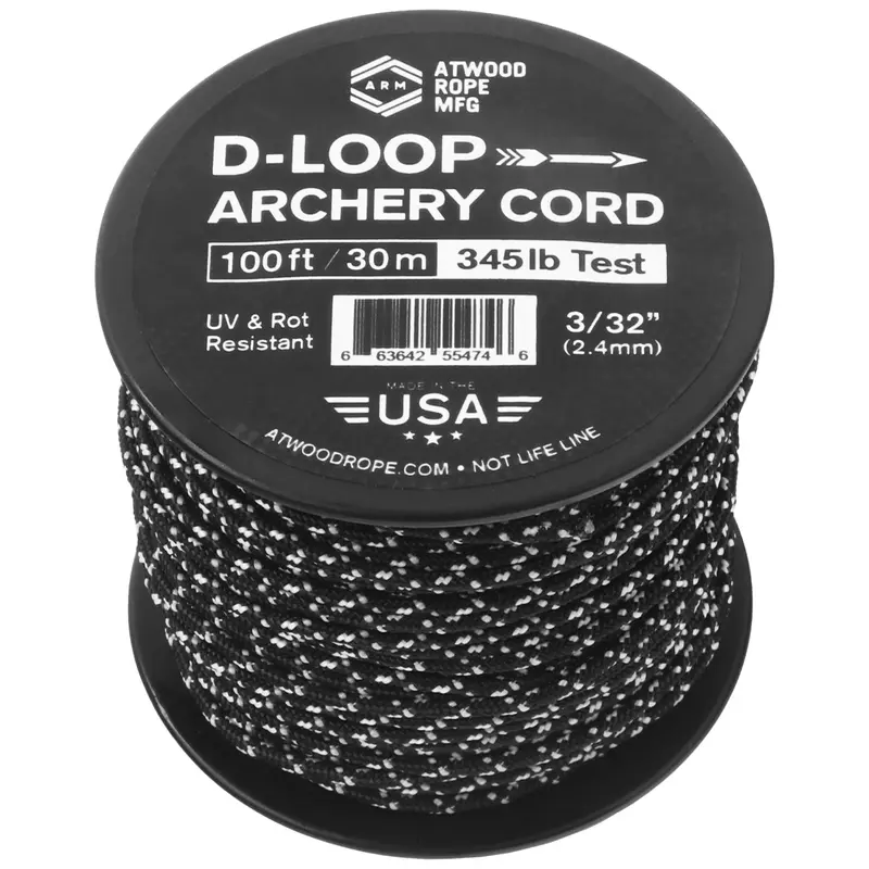 D-Loop Cord with Glow-in-the-Dark Tracer – Black