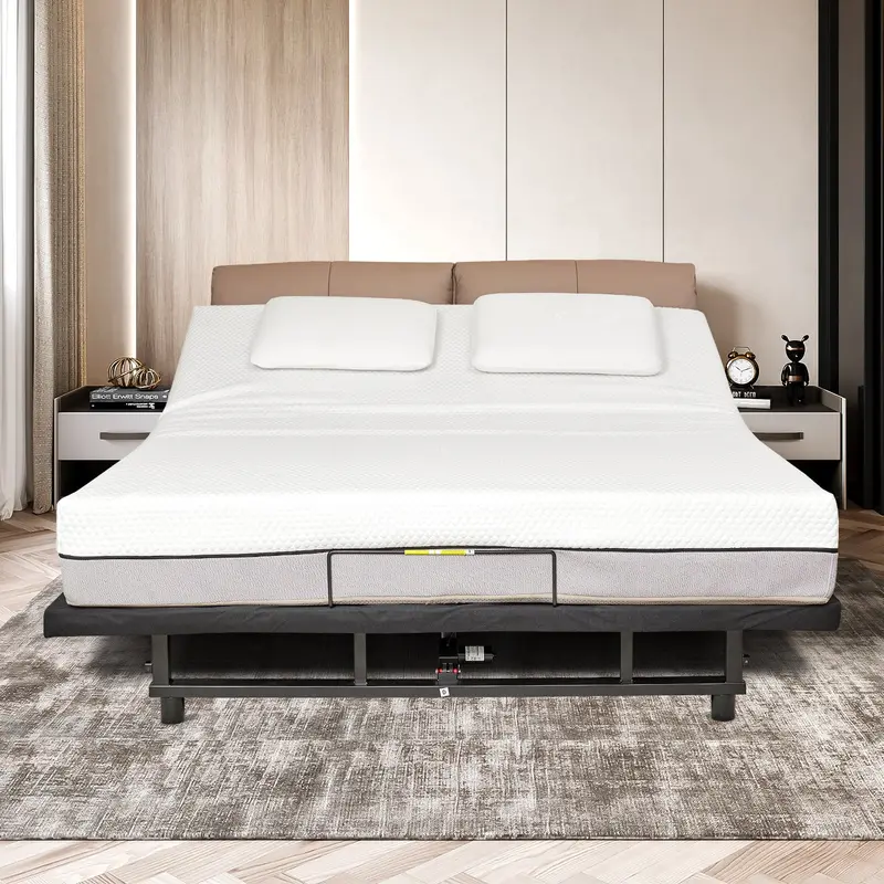 Full-Size Motorized Adjustable Bed Frame Offering Zero Gravity Posture and Noise-Free Incline Technology